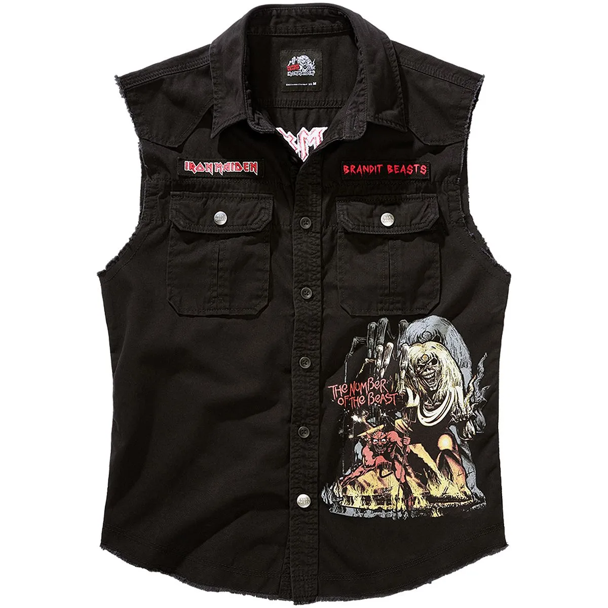 Brandit Iron Maiden Vintage Sleeveless Shirt Black