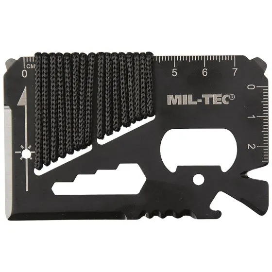 Mil-Tec Paracord Survival Tool Card with Case Black
